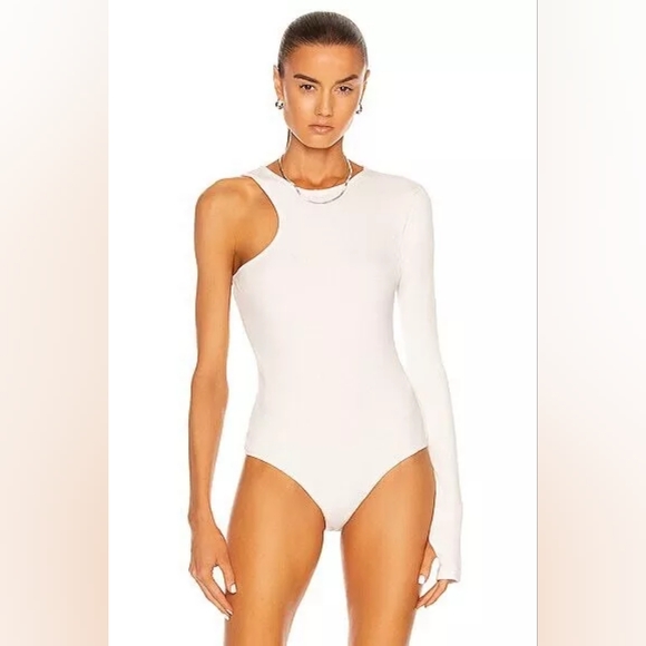 Agolde - Bea Cutaway Bodysuit in White - Size L - Picture 1 of 10